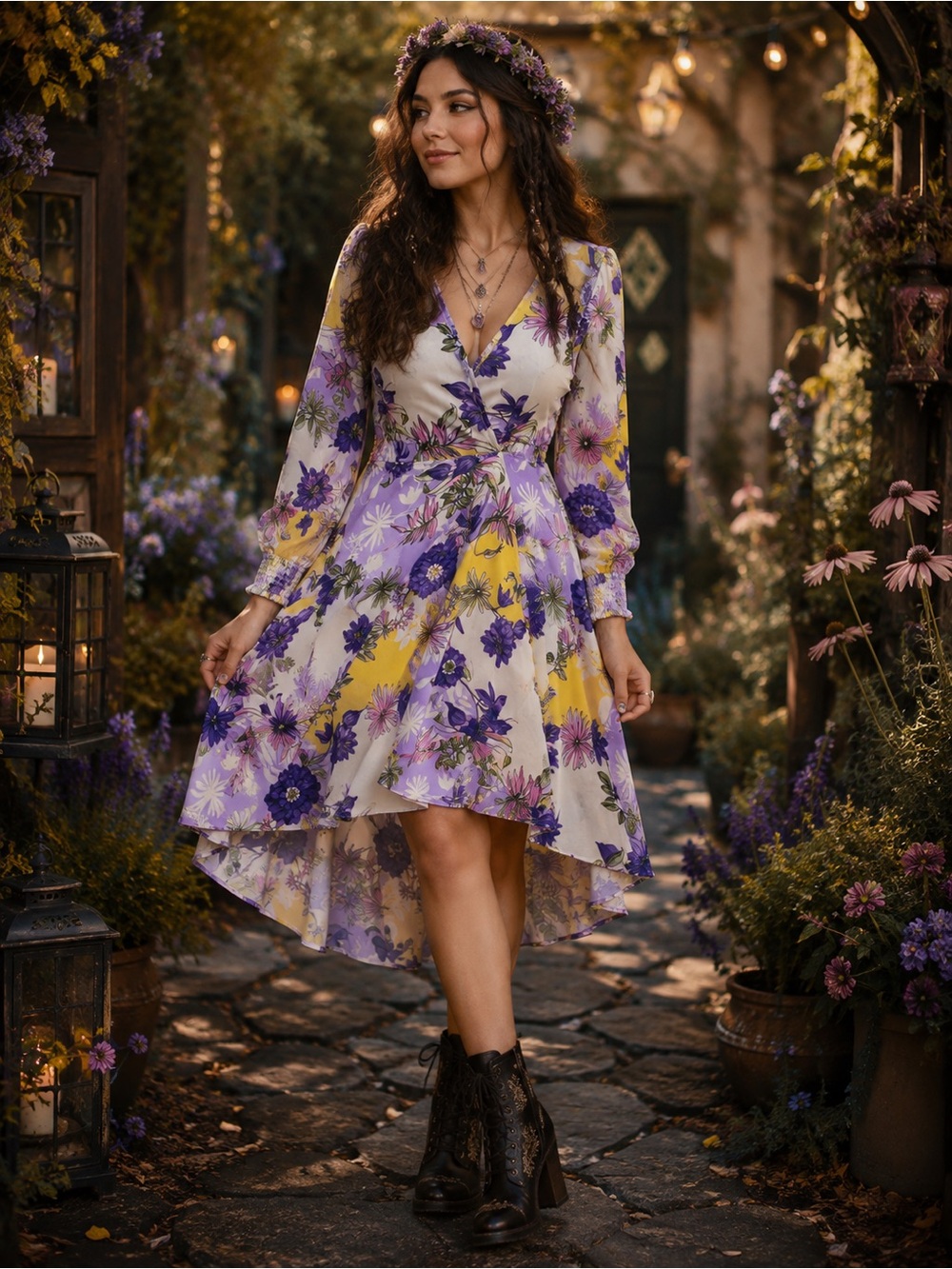 Floral High Low Dress Size Small NWT Boho Fairy Whimsical